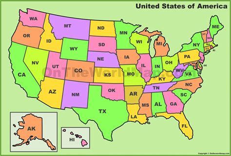 United States Map With Abbreviations